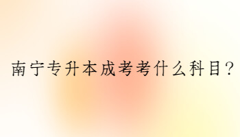 南宁专升本成考考什么科目?