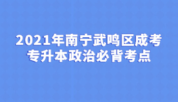 2021年南宁武鸣区成考专升本政治必背考点