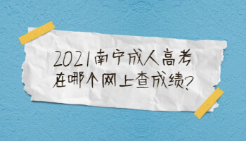 2021南宁成人高考在哪个网上查成绩?