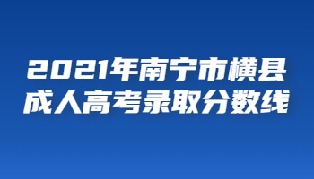 2021年南宁市横县成人高考录取分数线