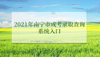 2021年南宁市成考录取查询系统入口