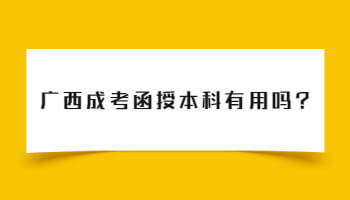 广西成考函授本科有用吗?