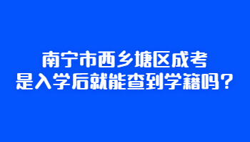 南宁市西乡塘区成考是入学后就能查到学籍吗?