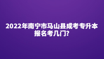 2022年南宁市马山县成考专升本报名考几门?