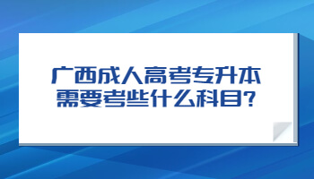 广西成人高考专升本需要考些什么科目?