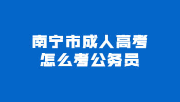 南宁市成人高考怎么考公务员