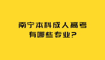 南宁本科成人高考有哪些专业?