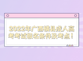 2022年广西横县成人高考考试报名条件及考点！
