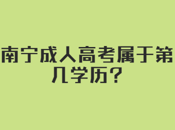 南宁成人高考属于第几学历?