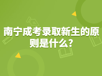 南宁成考录取新生的原则是什么?