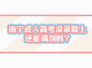 南宁成人高考没录取上还能调剂吗?