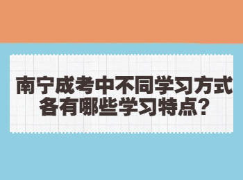 南宁成考中不同学习方式各有哪些学习特点?