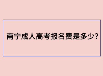 南宁成人高考报名费是多少？